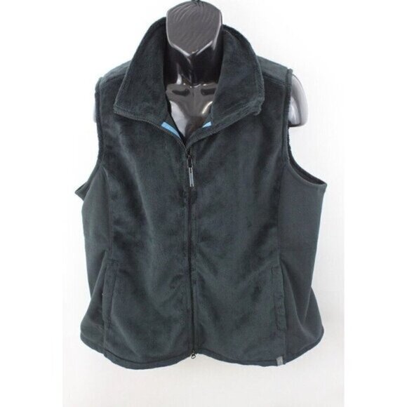 LL Bean Womens Luxe Jacket Vest Recycled Fleece Snow Hiking Ski Black Size 2XL - Picture 1 of 13